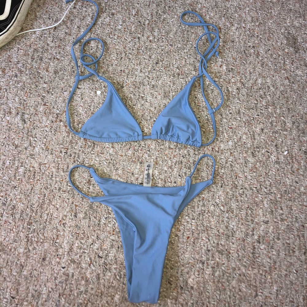 Blue Zaful string bikini